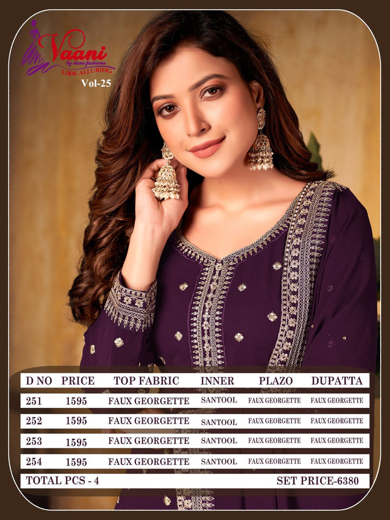 Dani Vaani Vol 25 Faux Georgette Stylish Designer Party Wear Printed Salwar Suit