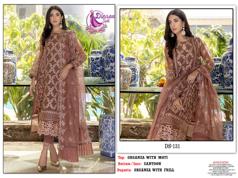 Dinsaa Suit Organza With Frill Georgette Stylish Designer Party Wear Salwar Suit