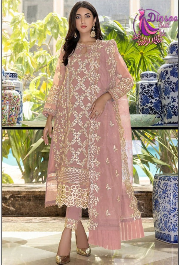 Dinsaa Suit Dno 174 A Georgette With Beautiful Heavy Embroidery Work Stylish Designer Festive Look Salwar Kameez