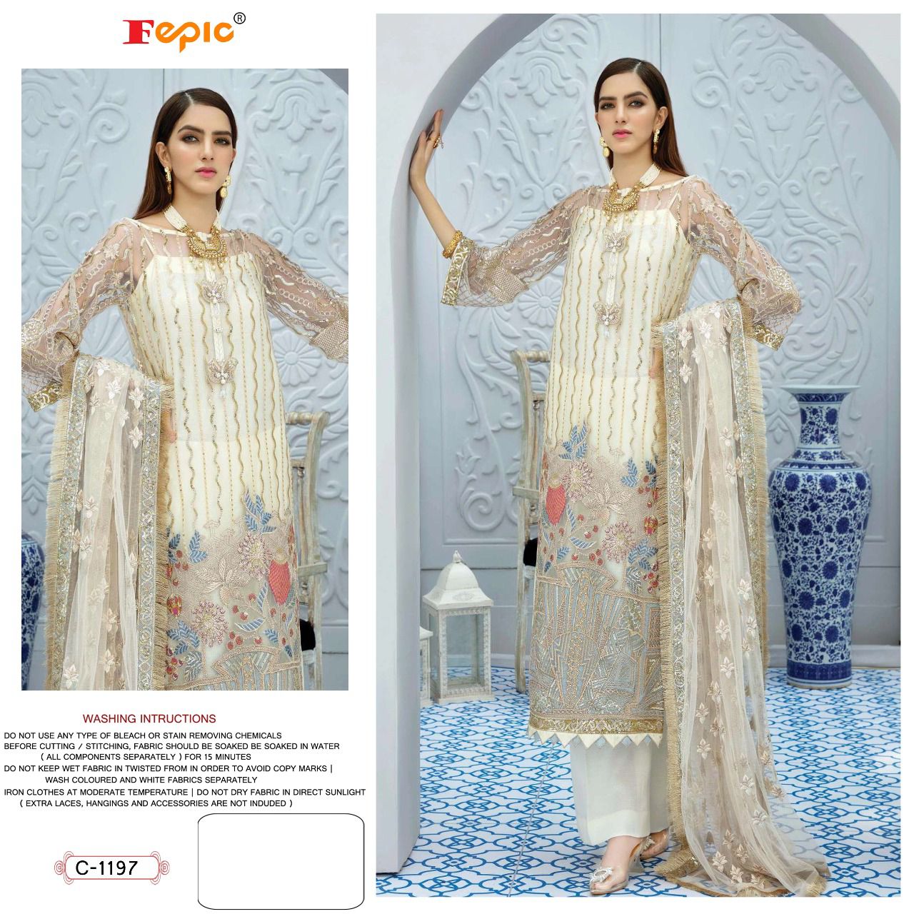 Fepic Rosemeen Dno C 1197 Georgette Stylish Embroidery Work Designer Party Wear Salwar Suit