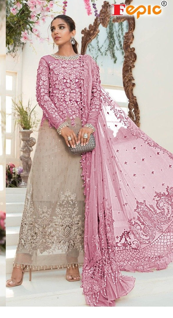 Fepic Rosemeen 5111 C Net Heavy Embroidered Salwar Kameez