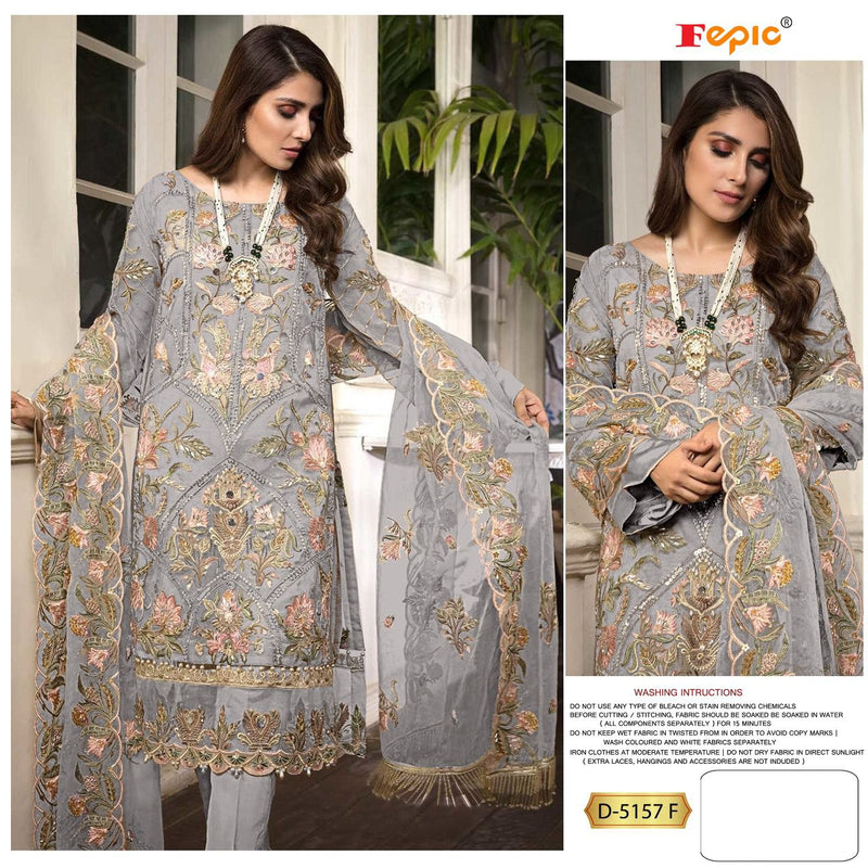 Fepic Suit Rosemeen D 5157 F Georgette Embroidered Heavy Hand Work Salwar Kameez