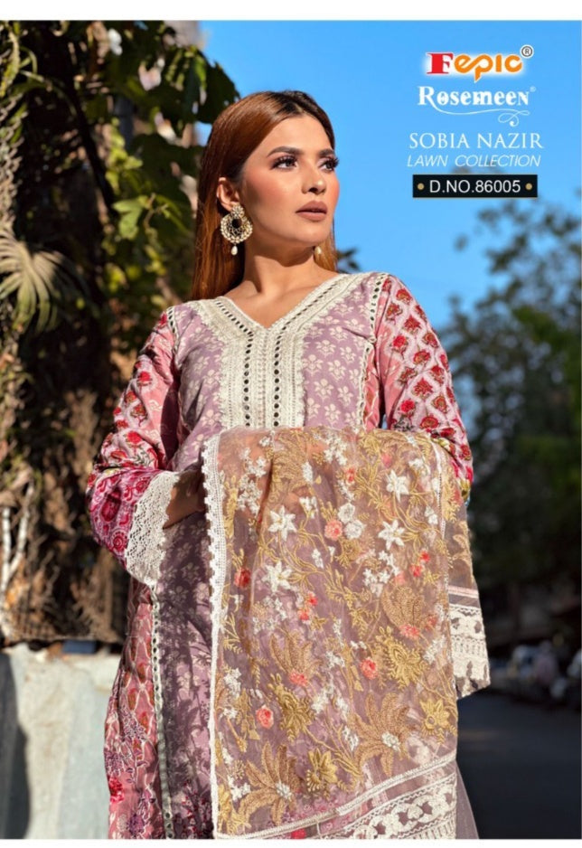 Fepic Sobia Nazir 86005 Cambric Cotton Casual Wear Salwar Suit