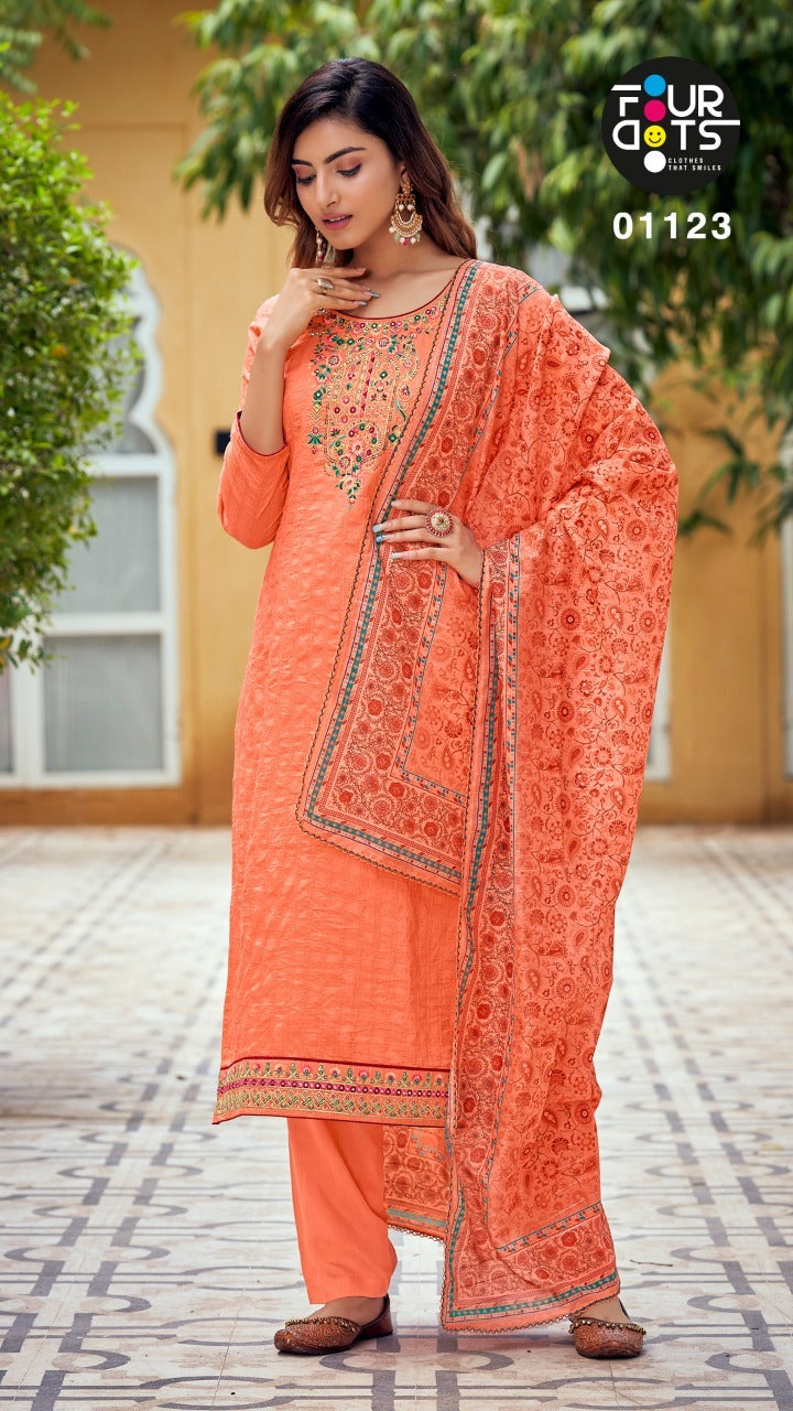 Four Dots Janki Vol 3 With Heavy Parampara Work Stylish Designer Casual Wear Salwar Kameez