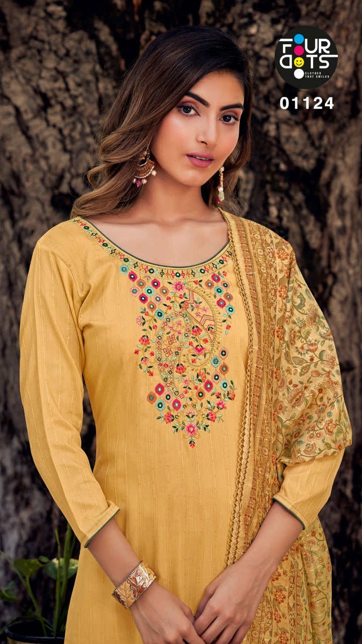 Four Dots Janki Vol 3 With Heavy Parampara Work Stylish Designer Casual Wear Salwar Kameez