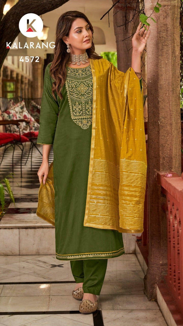 Kalarang Ladli Jam Silk With Heavy Beautiful Work Stylish Designer Festive Wear Salwar Suit