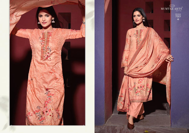 Mumtaz Art Mehraam Ulat Range 2 Jam Satin Stylish Designer Casual Look Salwar Kameez