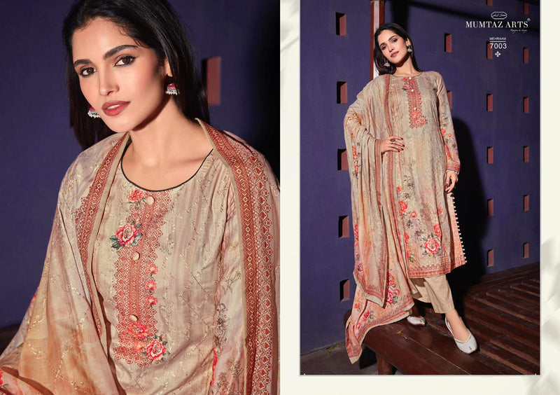 Mumtaz Art Mehraam Ulat Range 2 Jam Satin Stylish Designer Casual Look Salwar Kameez