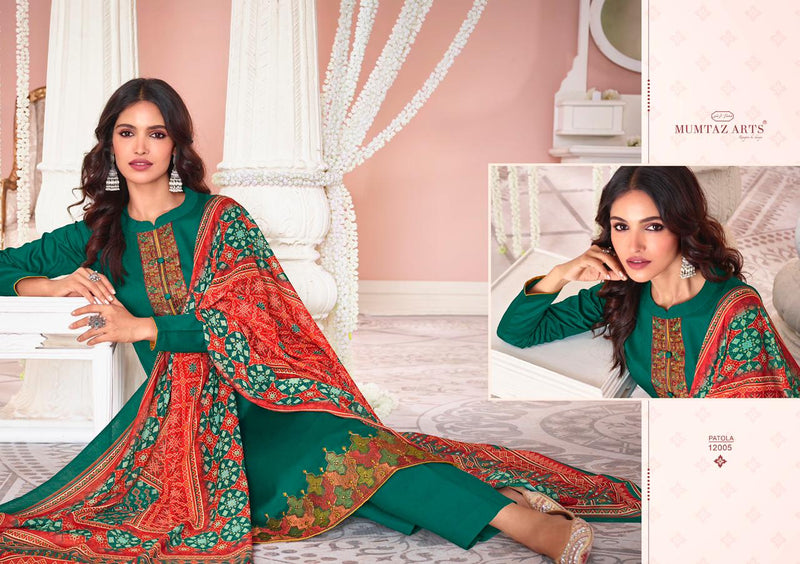 Mumtaz Art Patola Jam Satin Stylish Designer Printed Salwar Suit