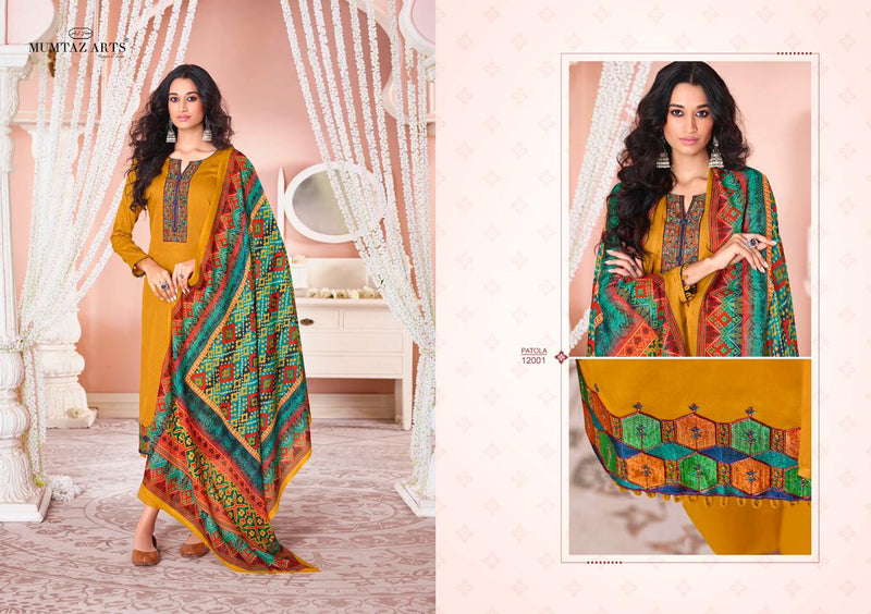 Mumtaz Art Patola Jam Satin Stylish Designer Printed Salwar Suit