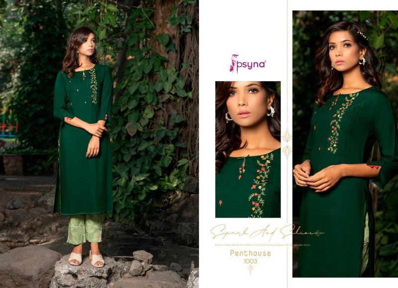 Psyna Pent House Rayon Stylish Designer Hand Work Modern Beautiful Look Kurti