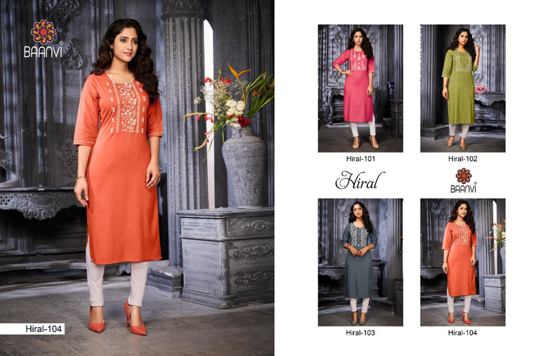 R Studio Baanvi Hiral Vol 1 Namo Slub Stylish Fancy Embroidered Party Wear Kurtis