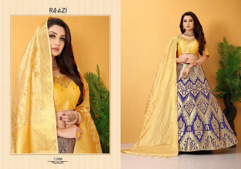 Rama Fashions Raazi Dno 11006 Banarasi Meenakari Jaquard Designer Lehenga