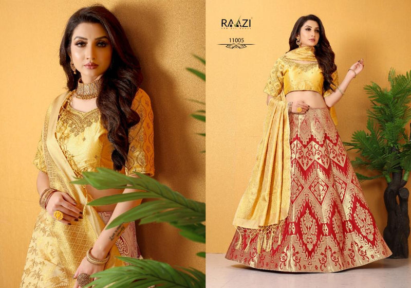 Rama Fashions Raazi Dno 11005 Banarasi Meenakari Jaquard Designer Lehenga