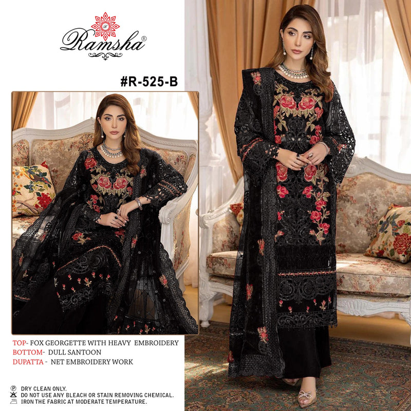 Ramsha Dno R 525 B Georgette With Fancy Embroidery Work Stylish Designer Party Wear Salwar Kameez