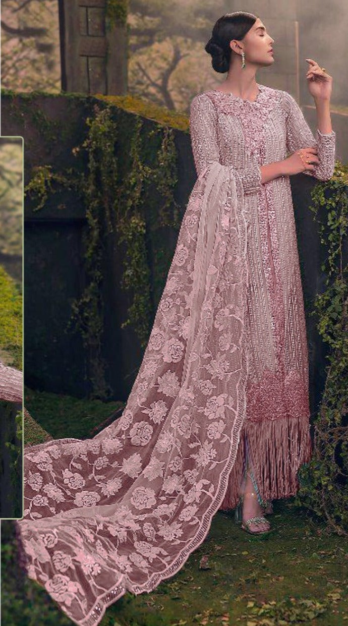 Ramsha R 500 B Net With Heavy Embroidery Work Stylish Designer Pakistani Party Wear Salwar Suit