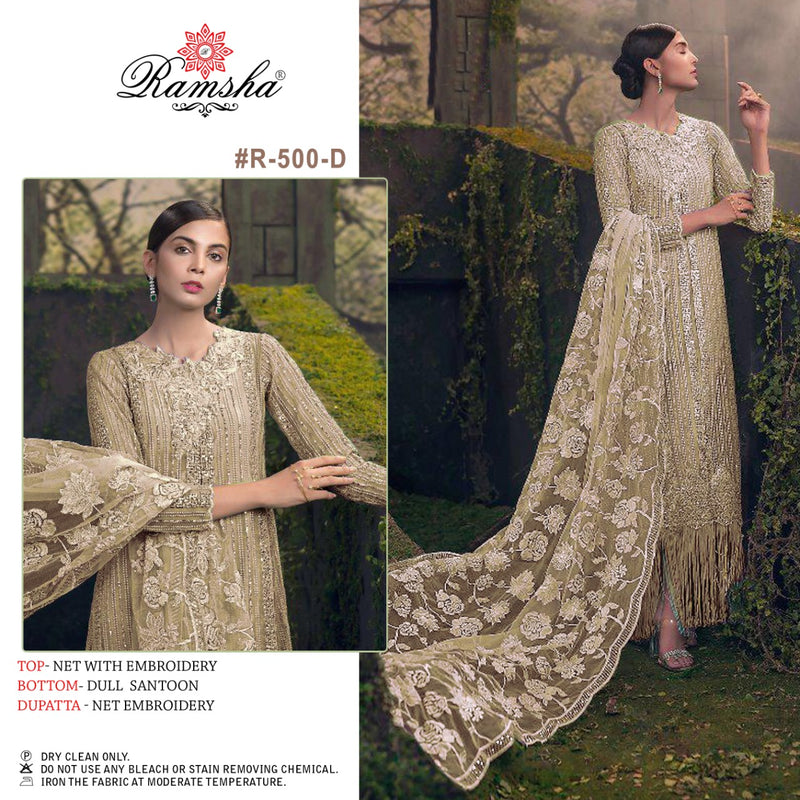 Ramsha R 500 D Net With Heavy Embroidery Work Stylish Designer Pakistani Party Wear Salwar Suit