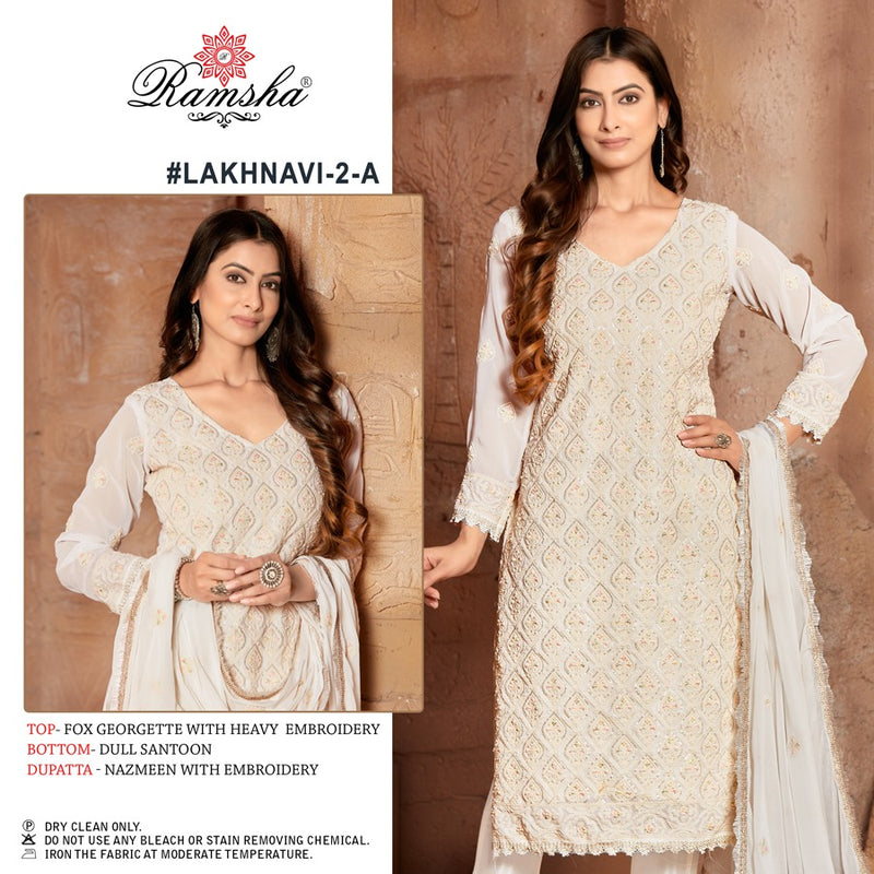 Ramsha Lakhnavi 2 A Georgette Stylish Designer Wear Salwar Suit