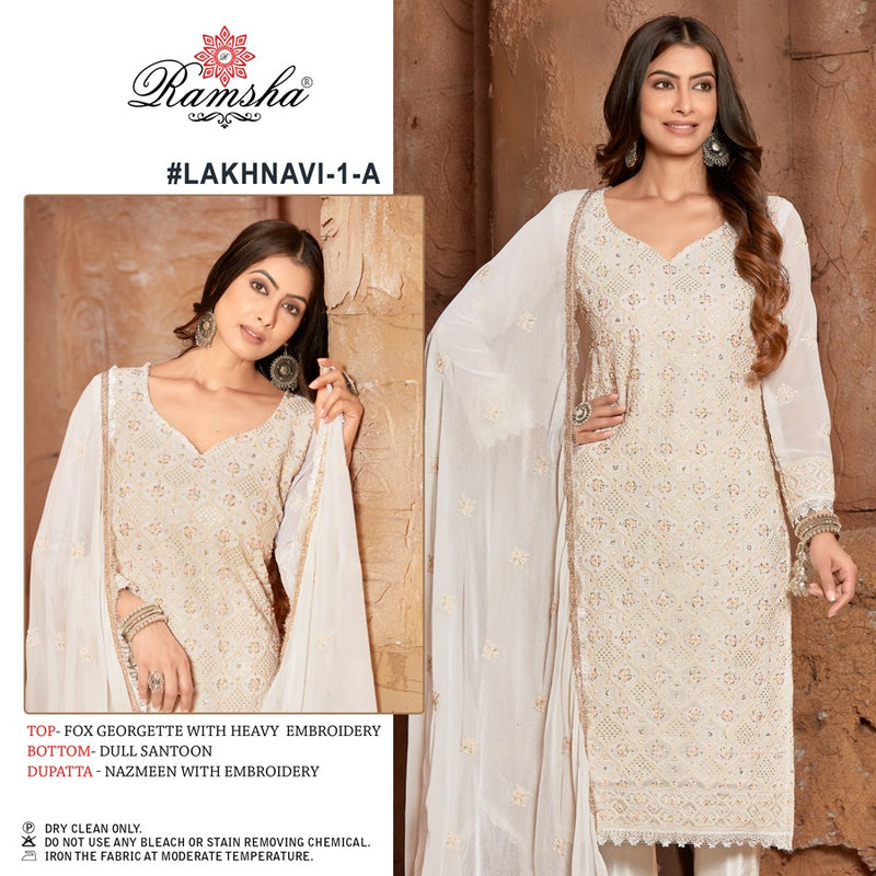 Ramsha Lakhnavi 1 A Georgette Stylish Designer Wear Salwar Suit