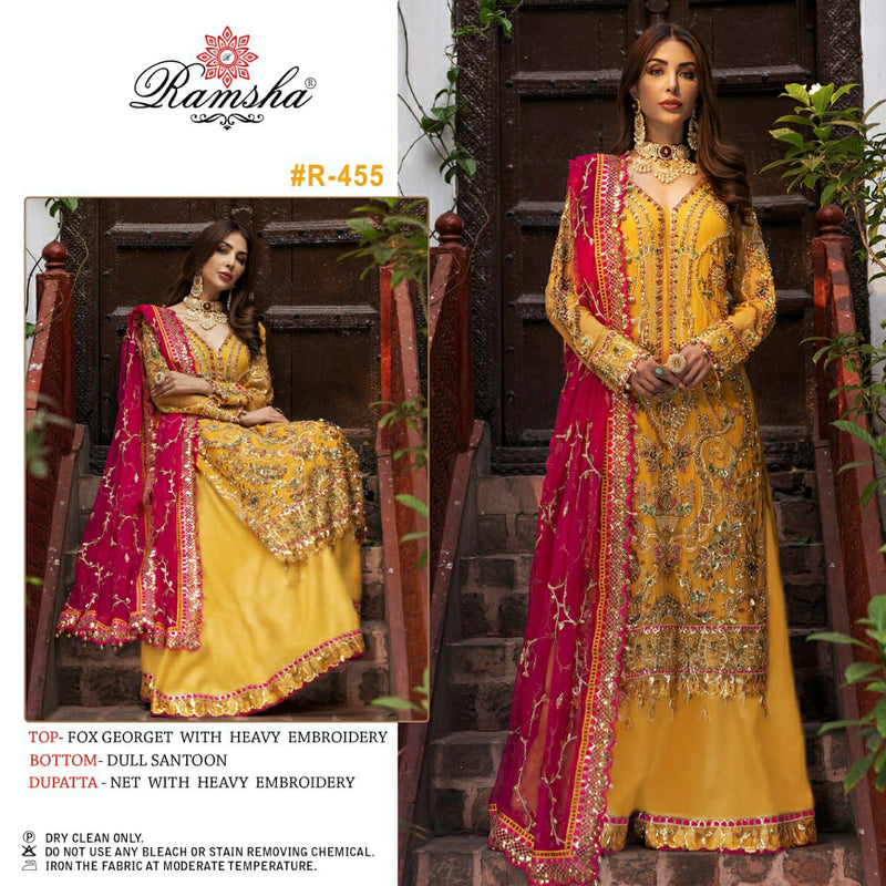 Ramsha Dno R 455 Georgette Stylish Designer Festival Wear Salwar Suit