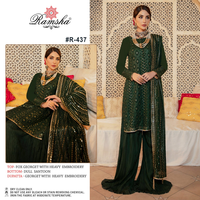 Ramsha R 437 Georgette Heavy Designer Salwar Kameez