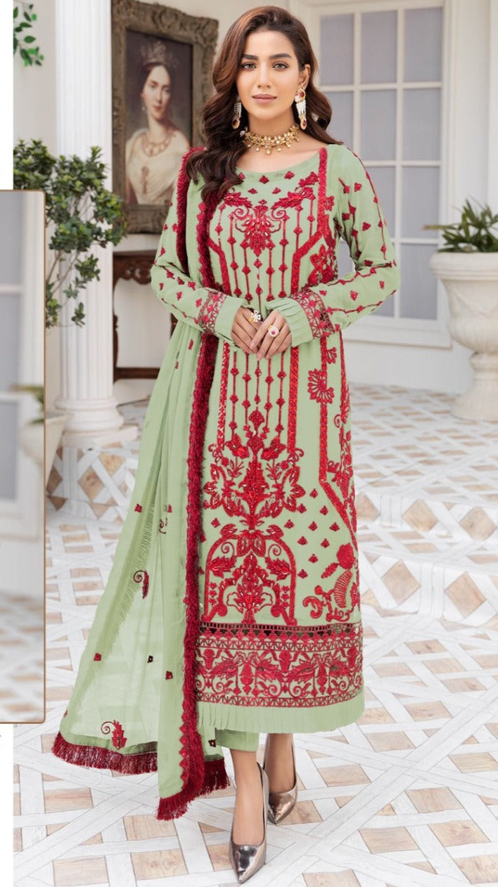 Ramsha R 449 C Georgette With Embroidery Stylish Designer Party Wear Salwar Kameez