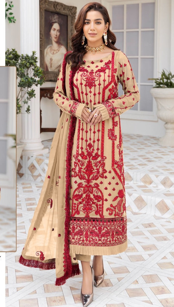 Ramsha R 449 D Georgette With Embroidery Stylish Designer Party Wear Salwar Kameez