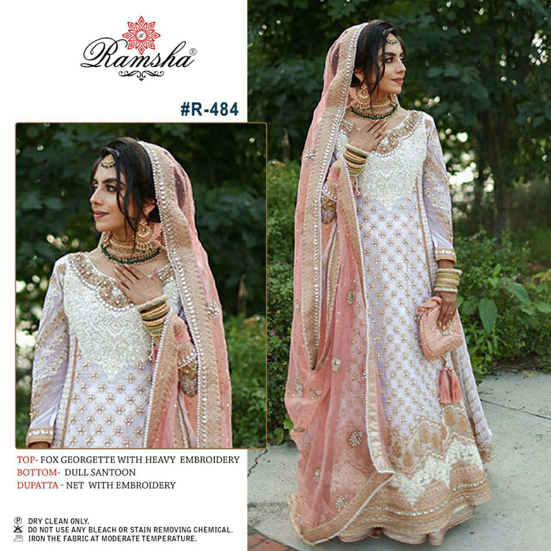 Ramsha Dno 484 Georgette Stylish Designer Pakistani Style Wedding Wear Salwar Suit