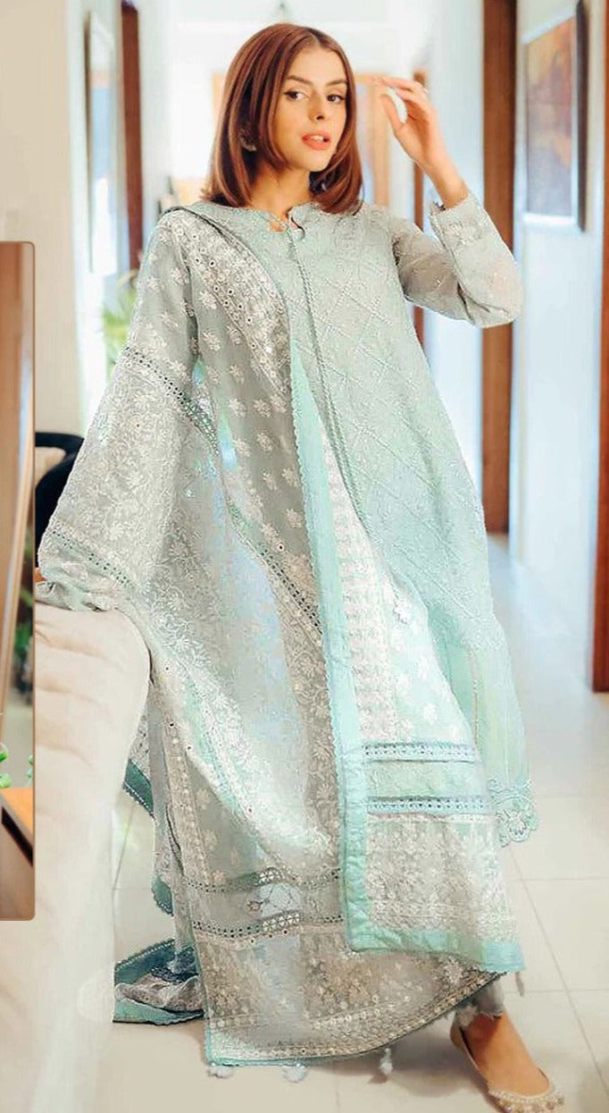 Ramsha Suit Dno R 495 Georgette With Heavy Embroidery Work Stylish Designer Casual Look Salwar Kameez