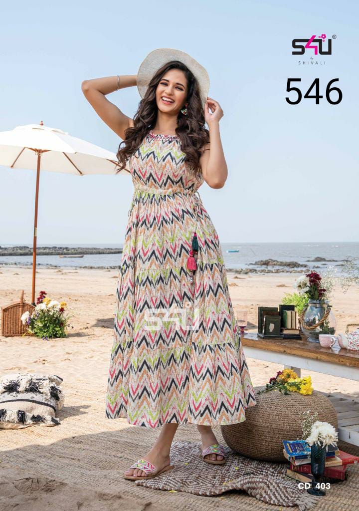 S4u Shivali Dno 546 Fancy Stylish Deshigner Party Wear Kurti