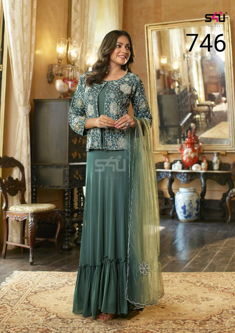 S4u Shivali Dno 746 Fancy Stylish Designer Party Wear Graceful Look Indo Western