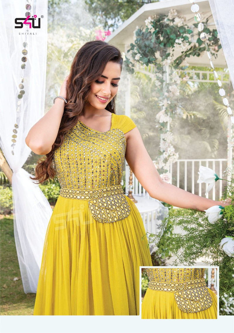 S4u Shivali Kitty Party Vol 4 Georgette With Fancy Work Stylish Designer Party Wear Long Kurti