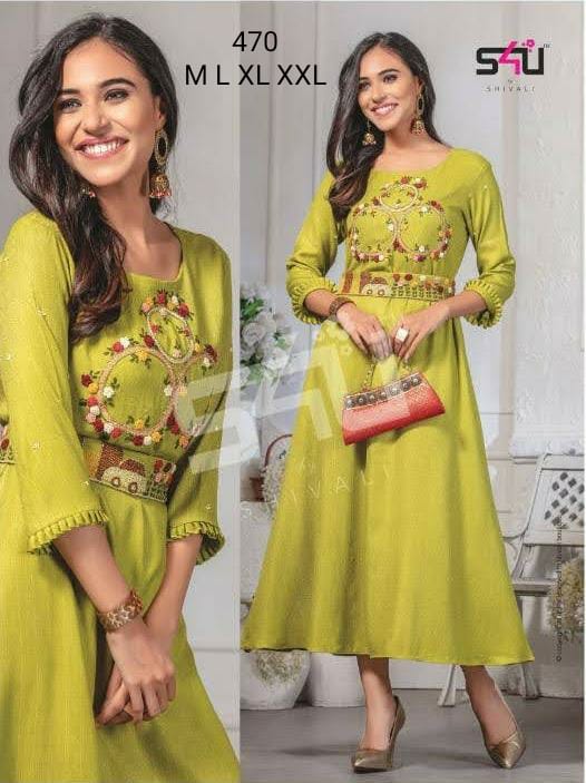 S4u Shivali Dno 470 Fancy Stylish Designer Decent Look Kurti