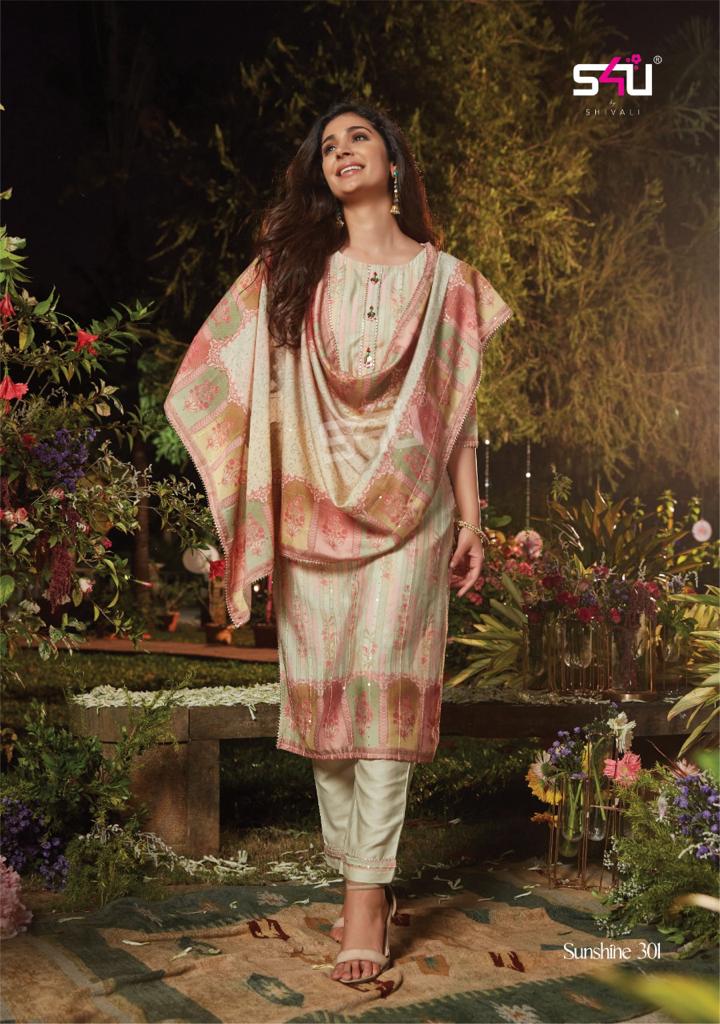 S4u Sunshine Vol 3 Muslin Occasional Wear Kurtis With Top & Dupatta