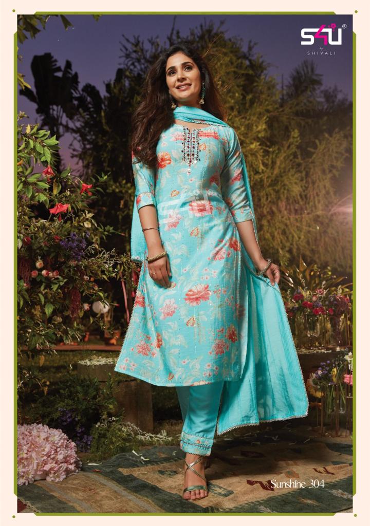 S4u Sunshine Vol 3 Muslin Occasional Wear Kurtis With Top & Dupatta