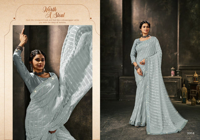 Saroj Laavnya Georgette With Jari Work Stylish Designer Party Wear Graceful Look Saree