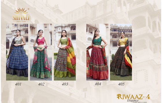 Shivali Riwaaz Vol 4 Fancy Stylish Designer Festive Wear Long Casual Look Lehenga