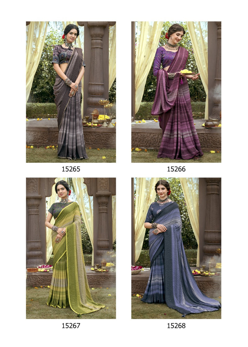 Vallabhi Print Aalia Kasturi Crape Stylish Designer Party Wear Sarees