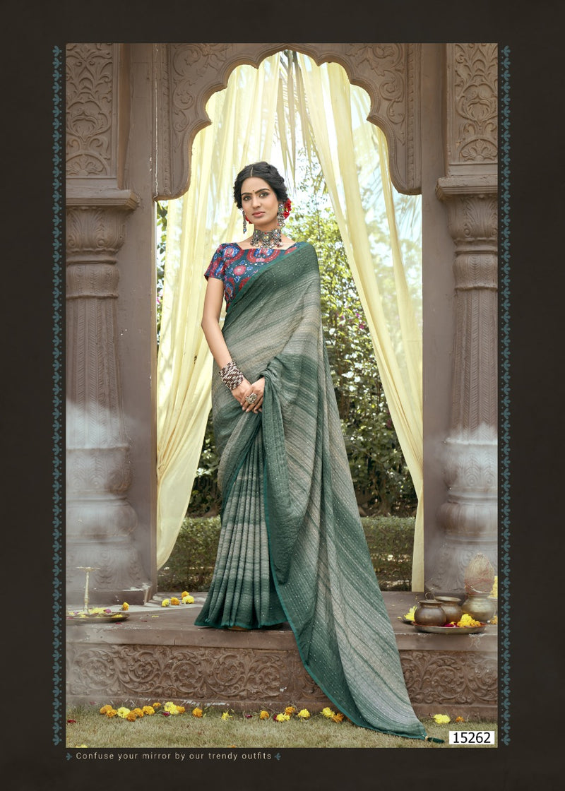 Vallabhi Print Aalia Kasturi Crape Stylish Designer Party Wear Sarees