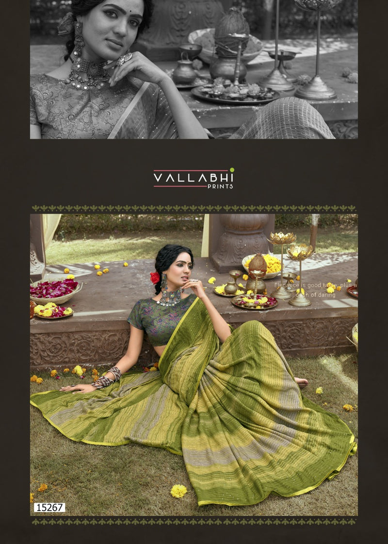 Vallabhi Print Aalia Kasturi Crape Stylish Designer Party Wear Sarees