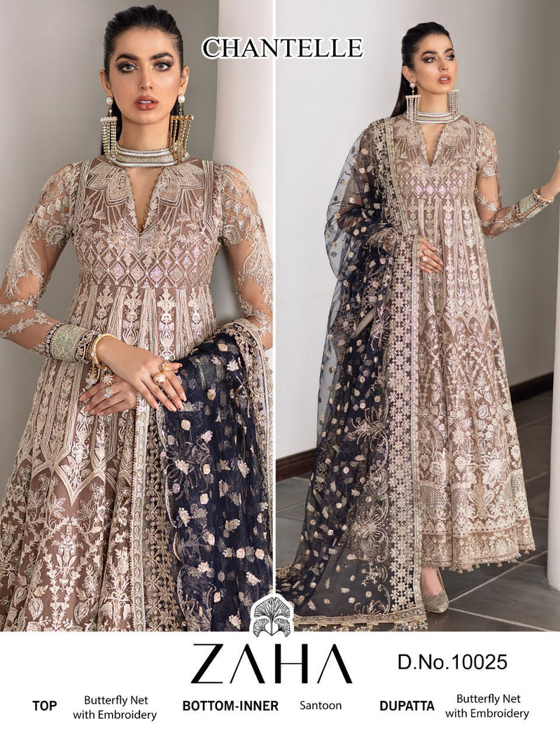 Zaha Chanterelle Dno 10025 Georgette Stylish Designer Hand Work Party Wear Salwar Suit