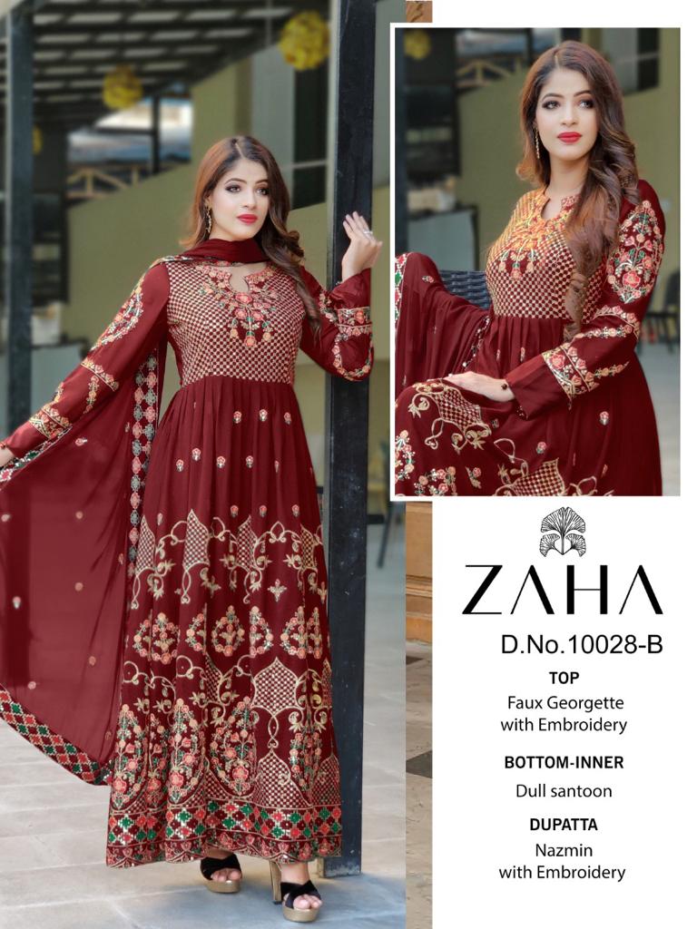 Zaha Dno 10028 B Georgette Stylish Designer Party Wear Salwar Kameez