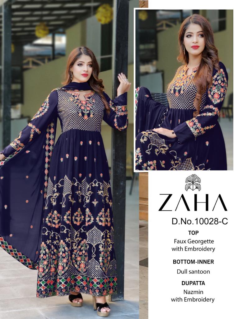 Zaha Dno 10028 C Georgette Stylish Designer Party Wear Salwar Kameez