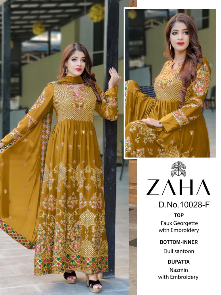 Zaha Dno 10028 F Georgette Stylish Designer Party Wear Salwar Kameez