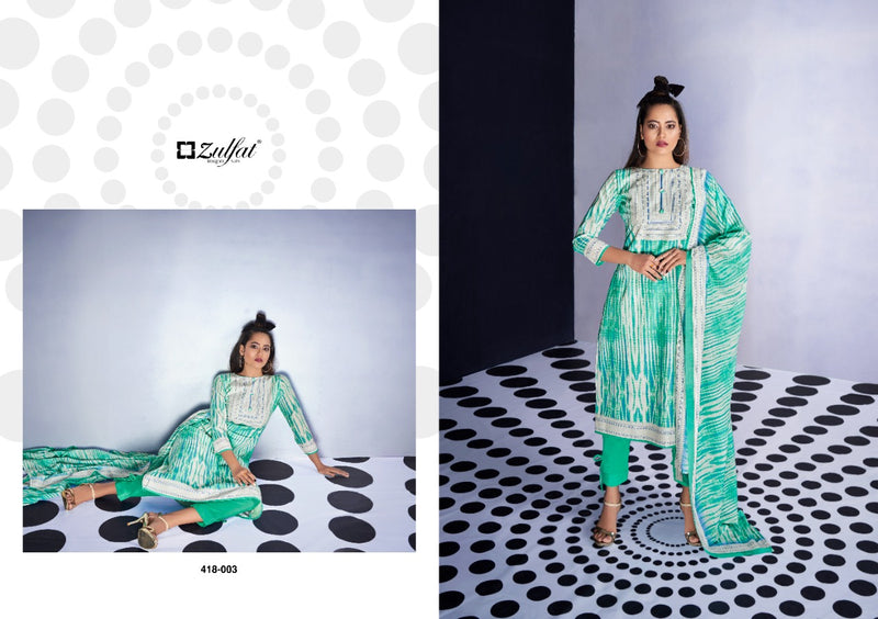 Zulfat Designer Suits Nova Pure Cotton Stylish Designer Casual Wear Salwar Suit