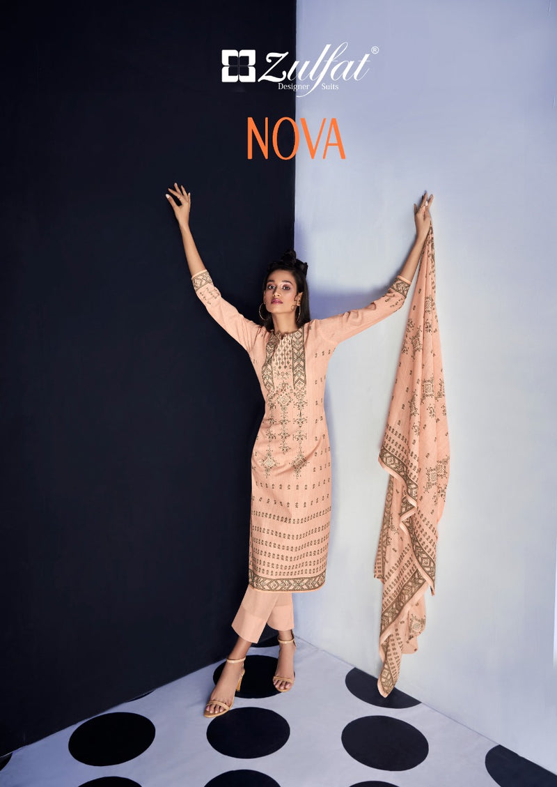 Zulfat Designer Suits Nova Pure Cotton Stylish Designer Casual Wear Salwar Suit