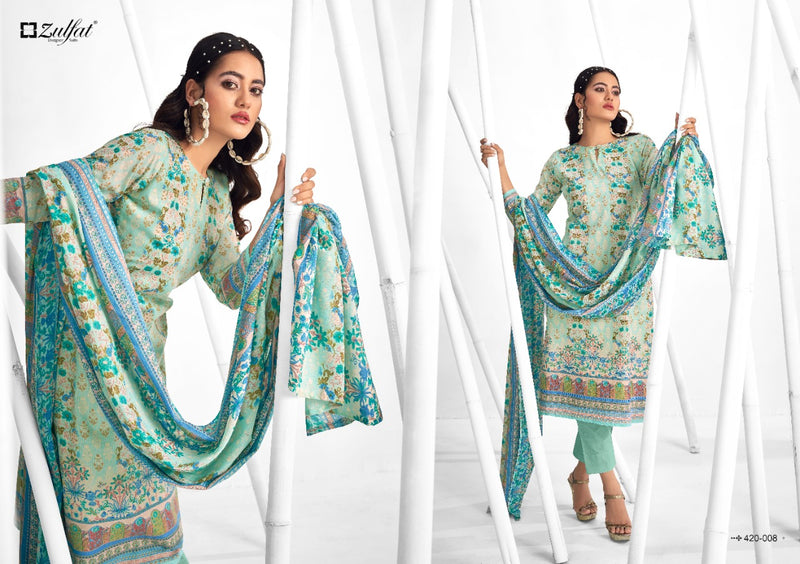 Zulfat Designer Suit Shaheen Pure Cotton Stylish Designer Casual Wera Floral Print Salwar Suit