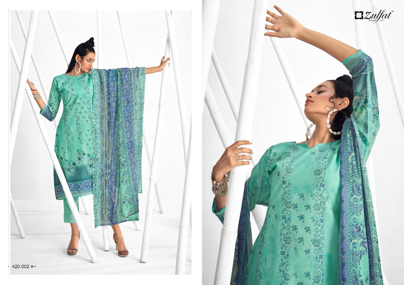 Zulfat Designer Suit Shaheen Pure Cotton Stylish Designer Casual Wera Floral Print Salwar Suit